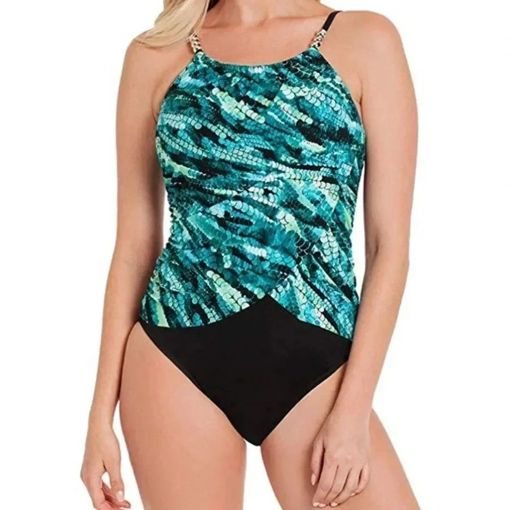Magicsuit Black/Multi Aquarius Lisa One-piece sz 10